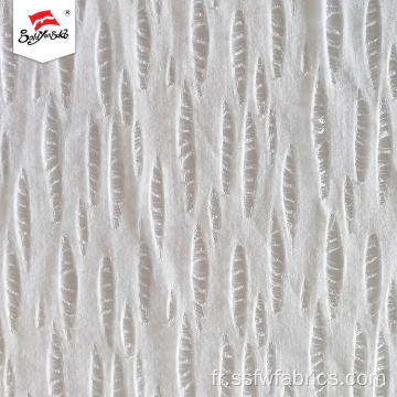 Tissu Jacquard 100% polyester blanc pour robe